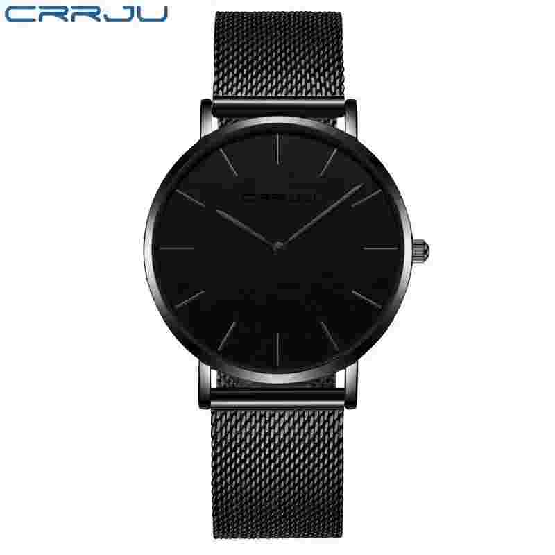 CRRJU Ultra-thin Men's Watch Never Back Color Japanese Movement Waterproof ⚡T1⚡