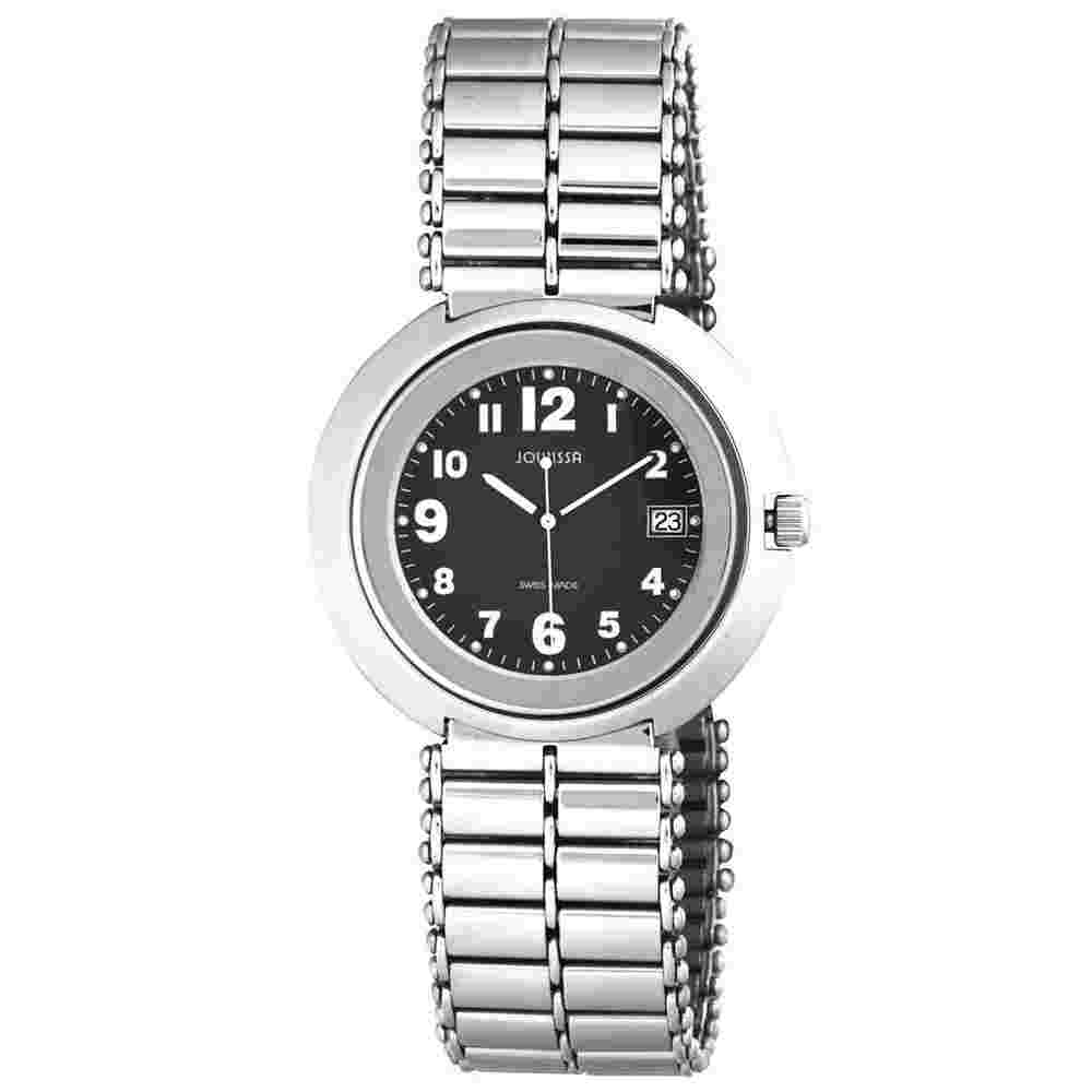 Jowissa Women's J7.012.L Pegasus Stainless Steel Bracelet Black Dial Date Watch