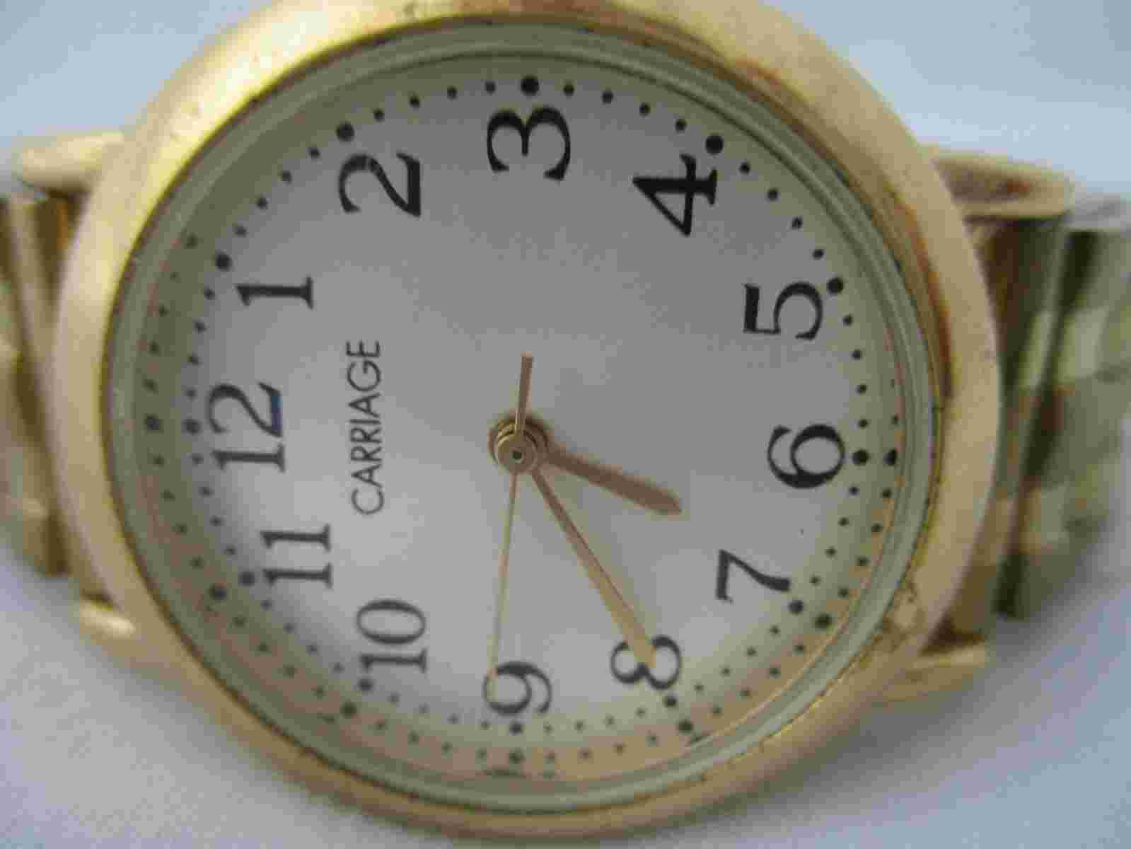 Carriage by Timex Analog Wristwatch Gold Tone Expansion Band