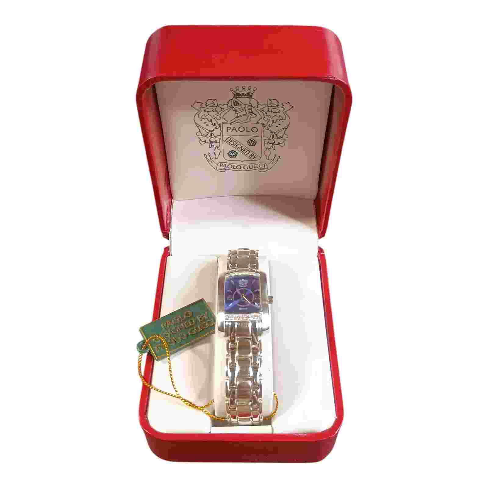 Paolo Gucci PG873WU Women's Watch Purple Dial Stainless Steel Decorative Stone