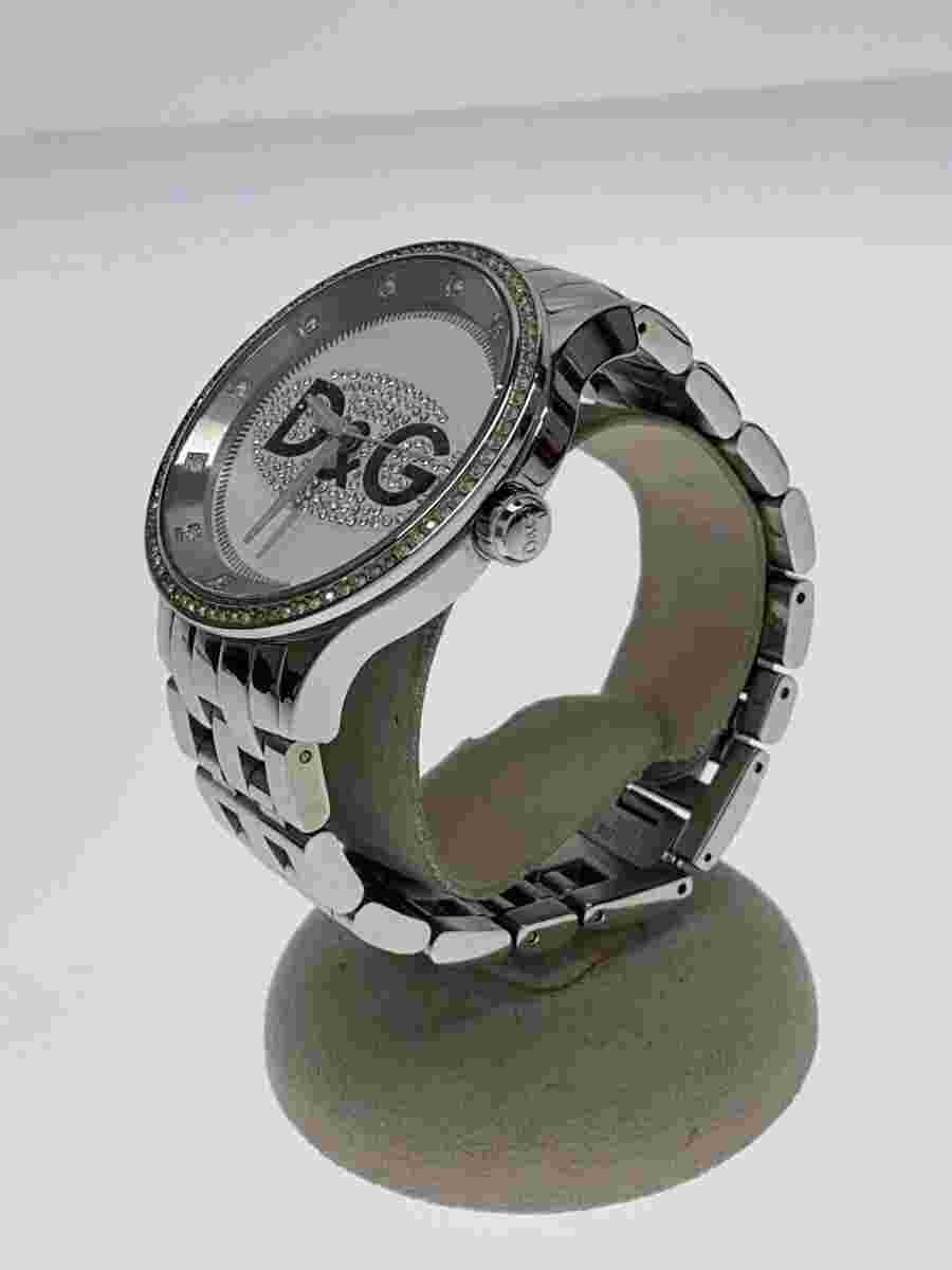 D&G TIME Quartz Analog Stainless Steel Silver Near Mint JAPAN