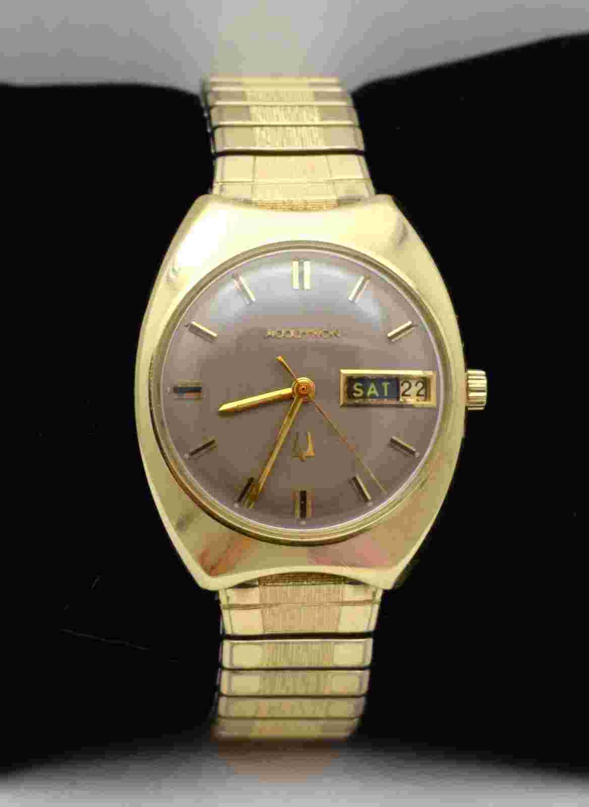 14K GOLD ACCUTRON ~ Vintage Tuning Fork 2182 M9 1969 ~ 14-Karat Case #2987