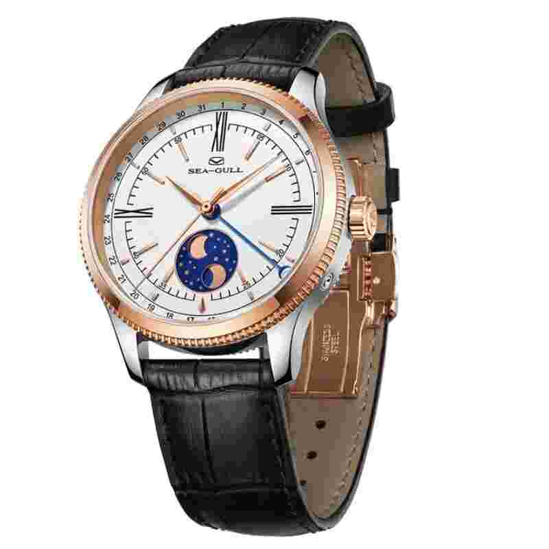 Sea-Gull New Inspiration Dual Moon Automatic Watch 41 Mm Stainless Steel Case