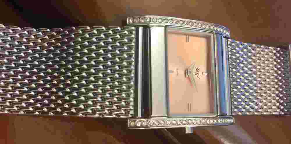 Designer Women's Watch Taxi Rectangular with Milanese Bracelet Zirconia Stones