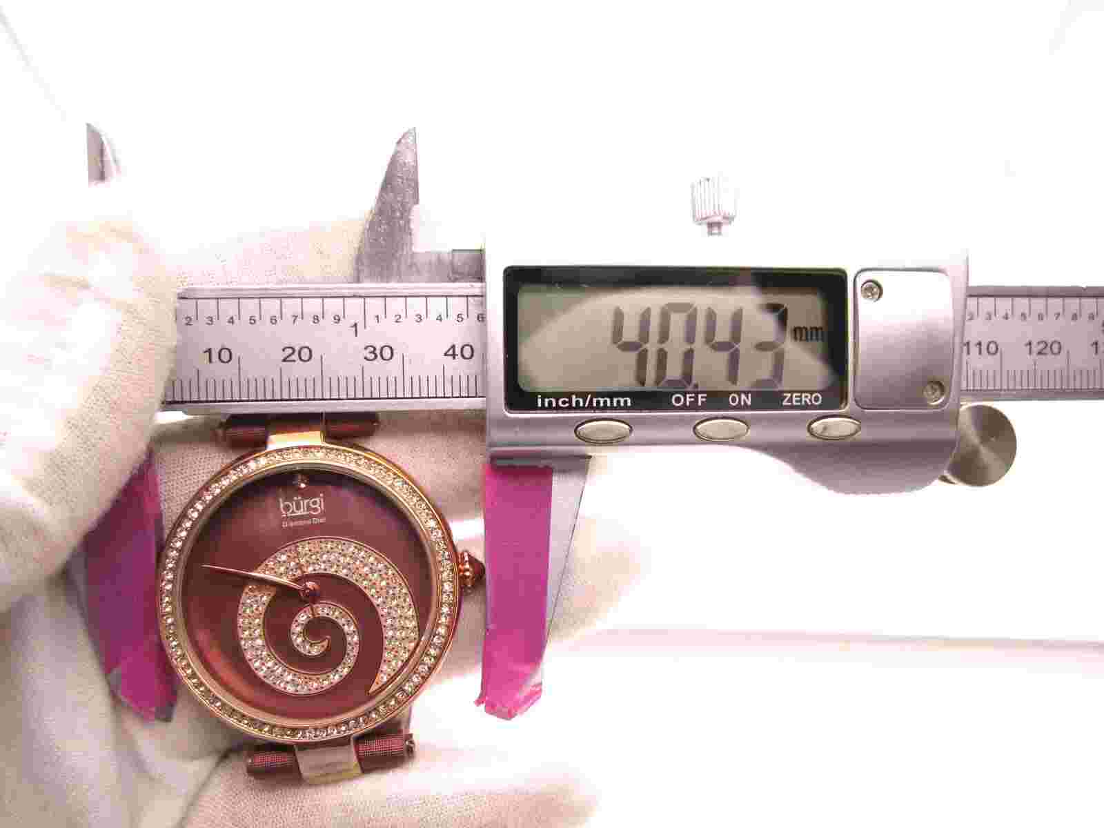 Women Burgi Diamond Dial Quartz WR Analog 40mm Dial Causal Round Watch (F667)