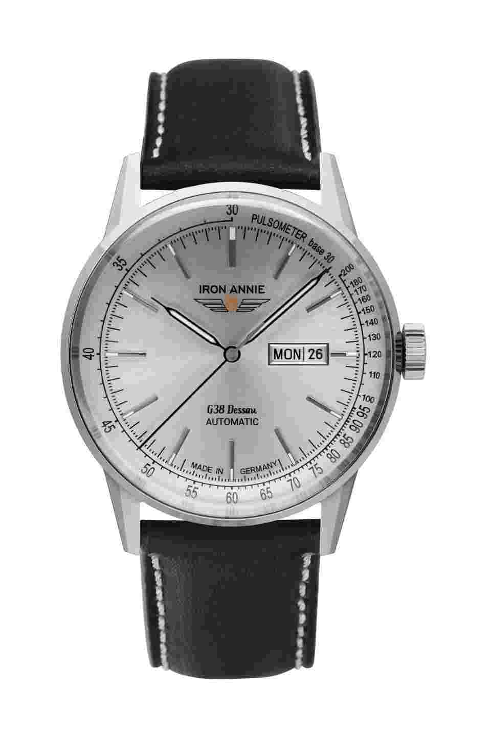 Iron Annie G38 Dessau Automatic Watch Silver 42 mm Day and date 5366-1