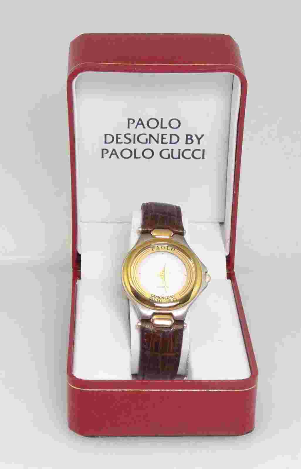 PAOLO BY PAOLO GUCCI 433BS TWO-TONE QUARTZ WATCH *NEW RARE VINTAGE* AUTHENTIC