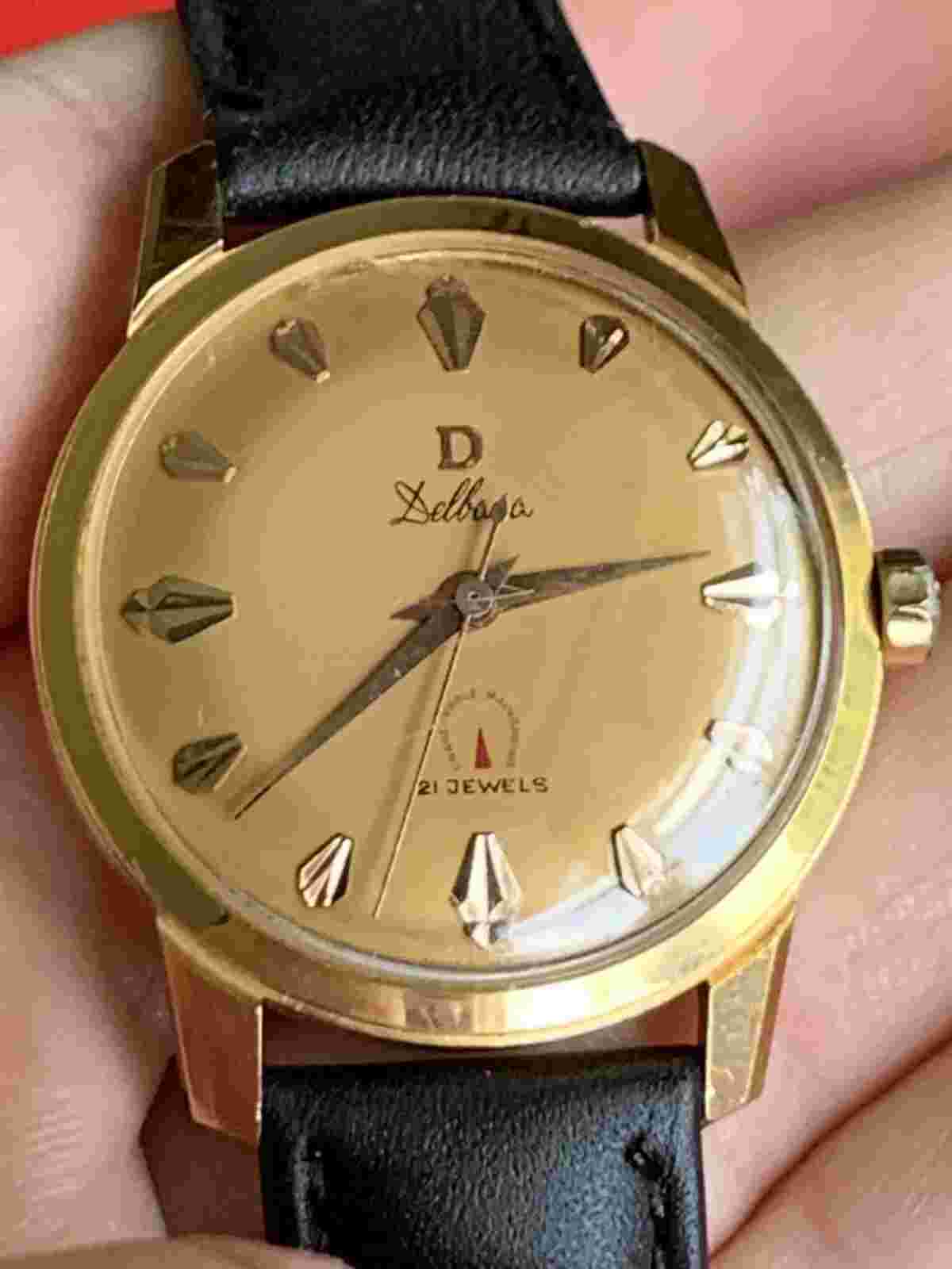 Rare Delbana Waterproof 21 Jewels Incabloc Swiss Made In Perfect Conditions
