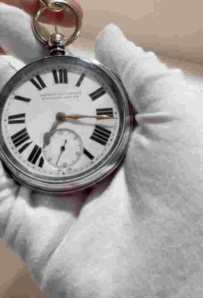 Sterling SilverEnglish Railroad Grade Pocket Watch Late 1800's Key 10K Watch Fob