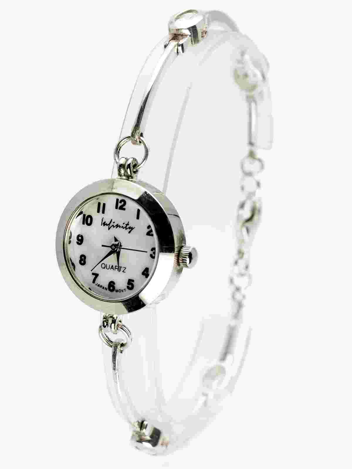 INFINITY: WOMENS' STERLING SILVER WITH CUBIC ZIRCONIA STONES ANALOG QUARTZ WATCH