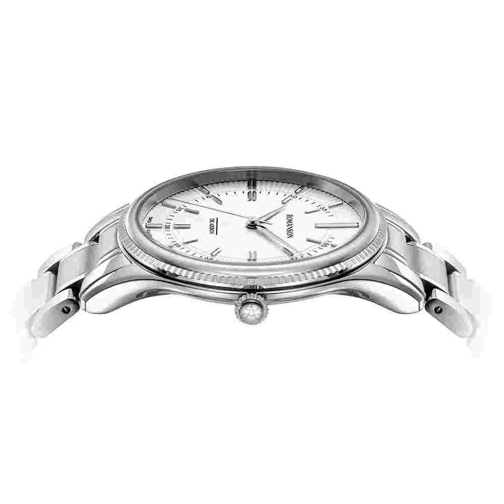 Romanson Men's Odysse D'Arbon Coin Slim Watch White Dial Quartz Steel