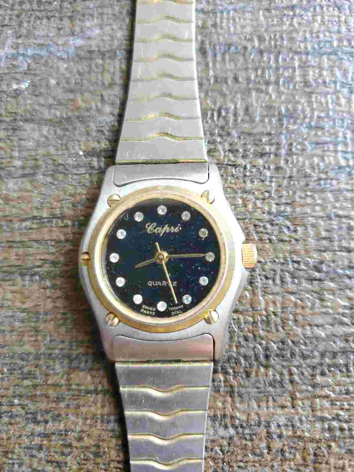 Capri Two Toned Quartz Analog Ladies Watch With Swiss Parts Taiwan Dial AS IS