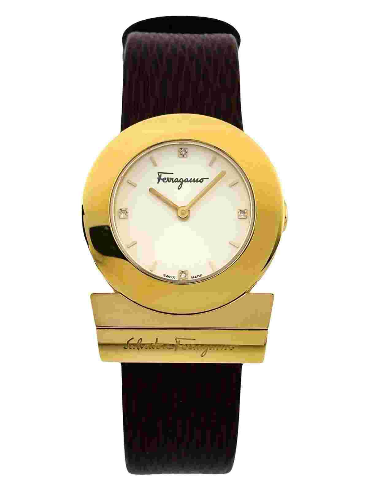 Salvatore Ferragamo GANCINO F56SBQ5023S497 Diamond Champagne Sunray Dial Watch