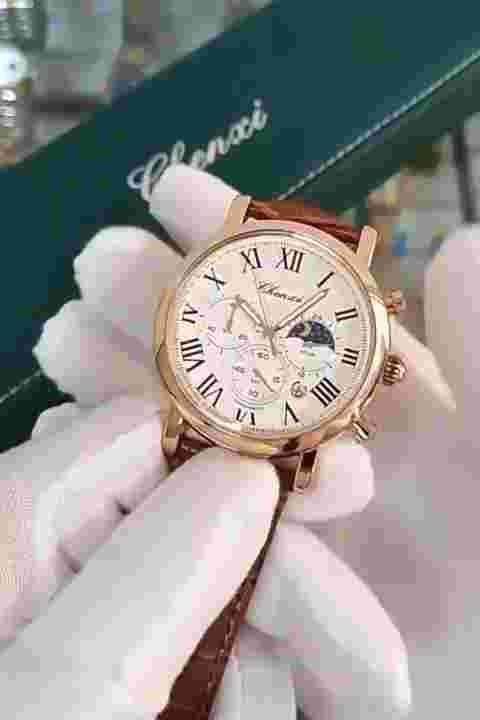 Vintage CHENXI Wrist Watch Moon Phase Rome Analog Quartz Leather Men Waterproof