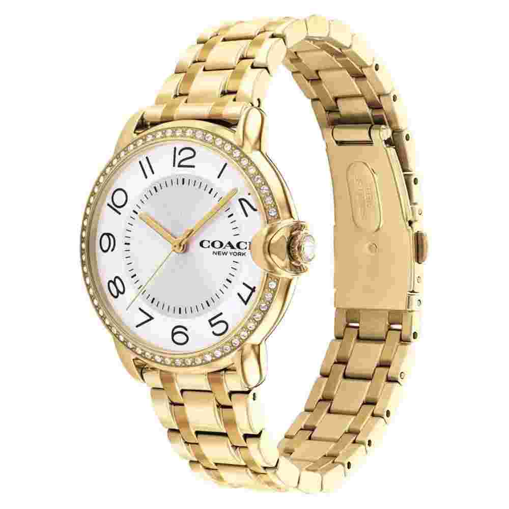 Coach Arden White Dial With Gold Stainless Steel Women Watch 14503810