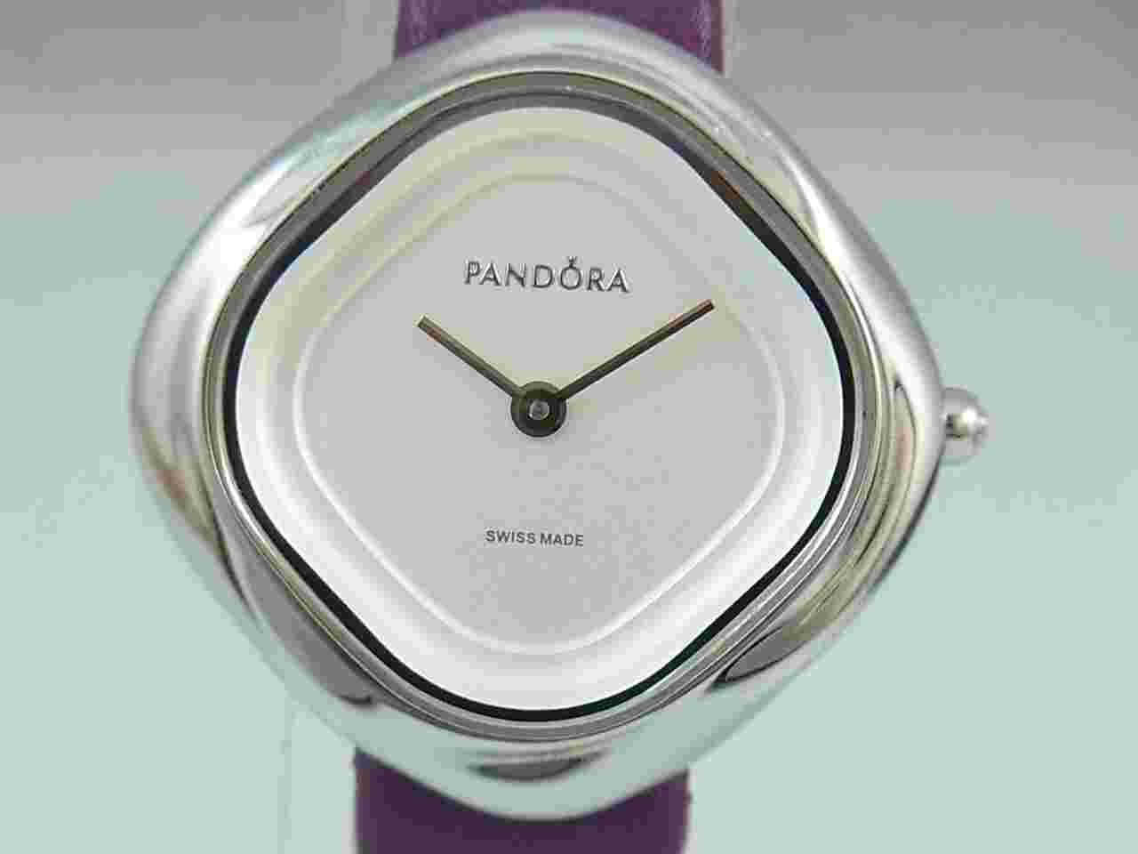 PANDORA Women's Watch Ø Approx. 1 3/8in Wrist Purple Steel Sapphire Glass Black