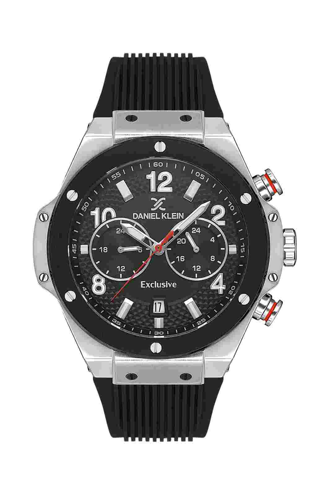 Daniel Klein Exclusive Men Black Rubber Watch