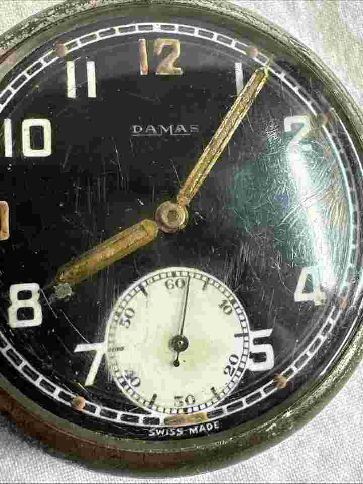 Gents plated DAMAS Military Arrow pocket watch non Runner  GS/TP XX 367534