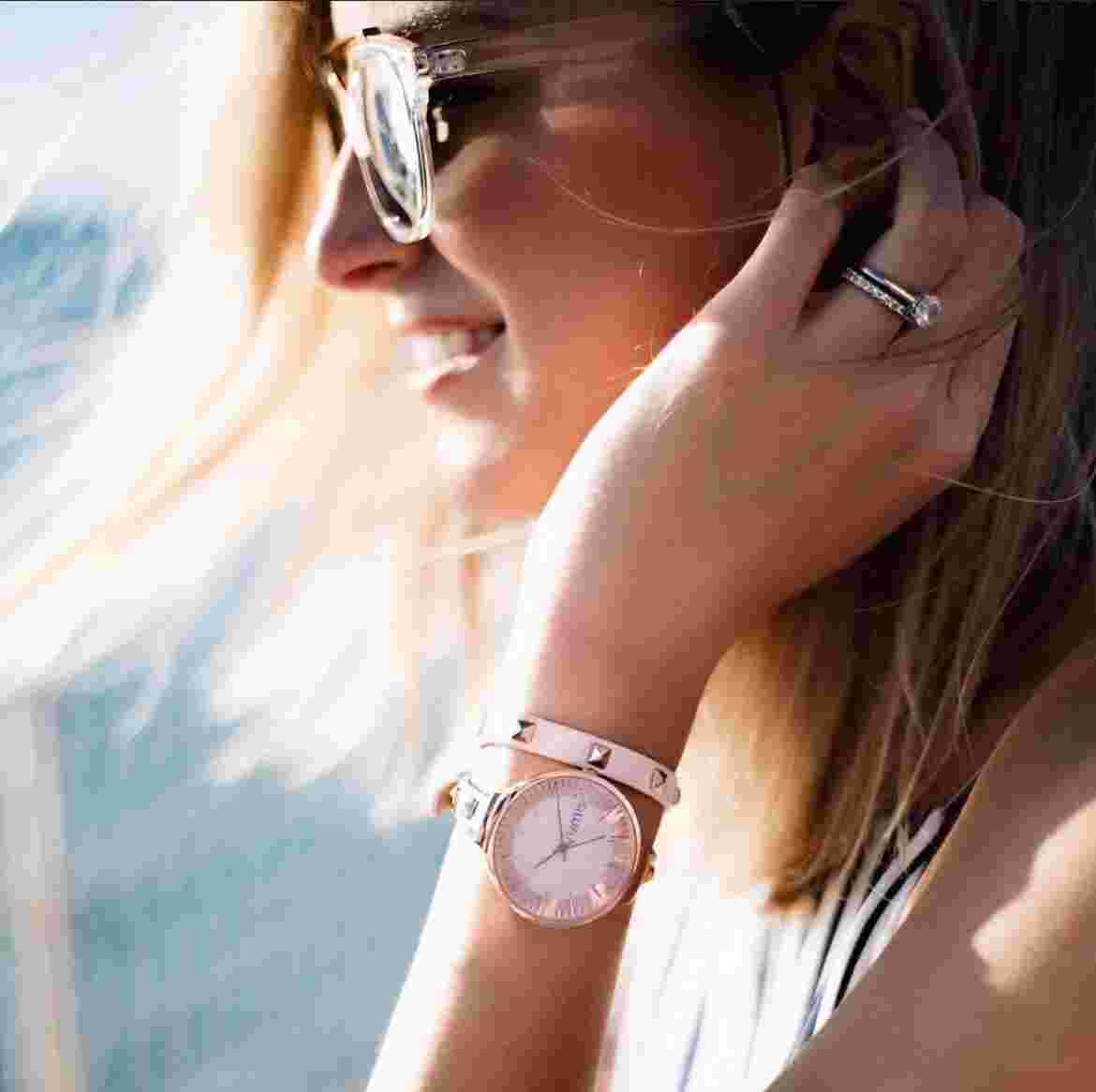 Fast Shipping! NIB Genuine Leather RumbaTime Orchard Double Wrap Watch Rose