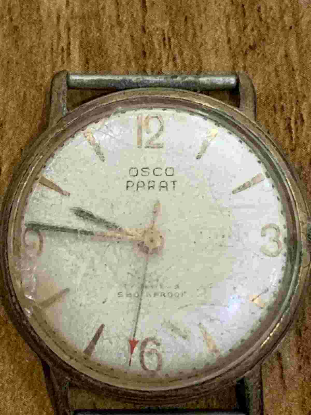 Vintage Swiss Made Osco Parat Mechanical Gents Watch Head - Not Working