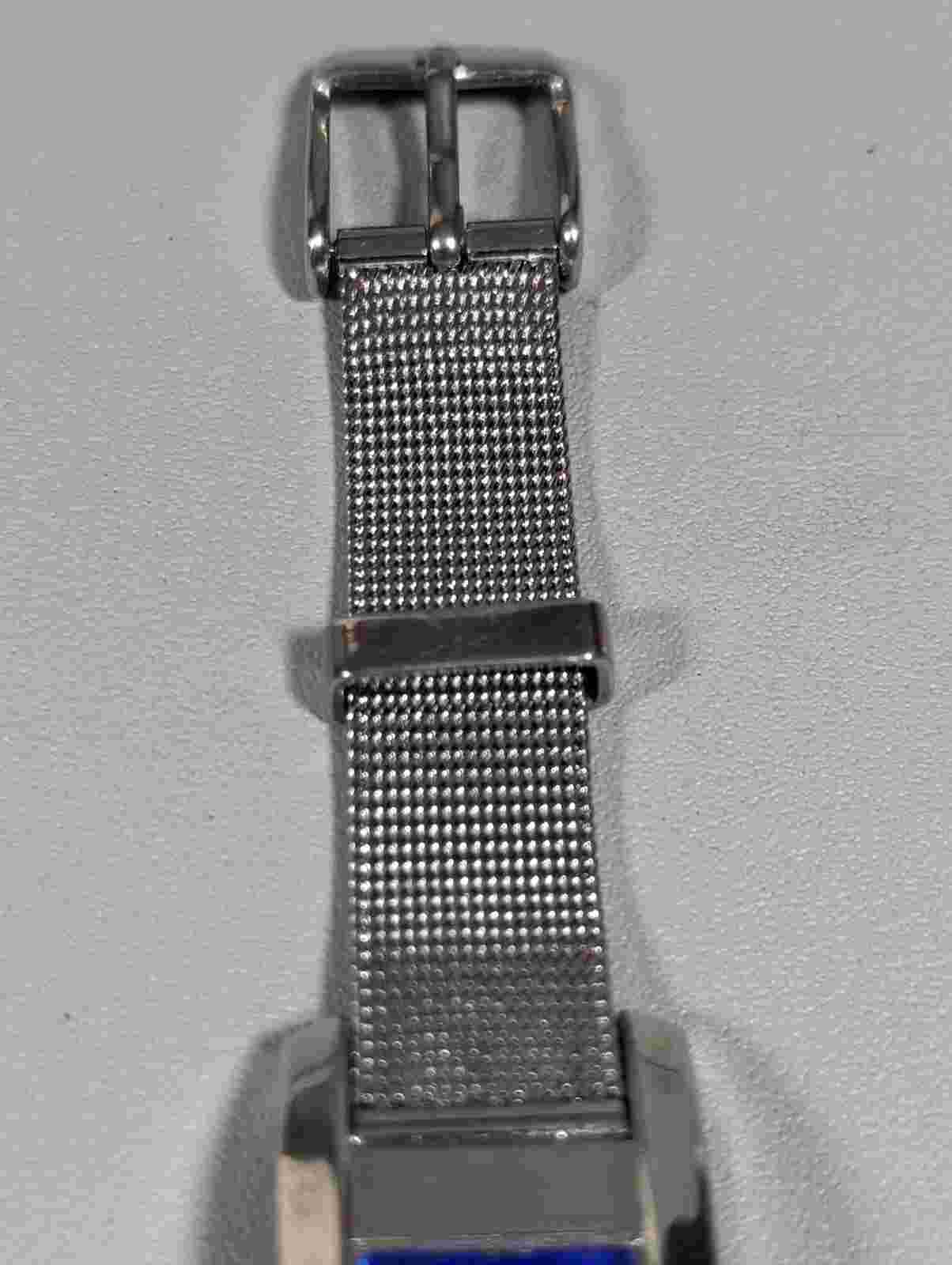 Limited Too Rainbow Dial Rectangle Silver Tone Case Stainless Steel Band Watch