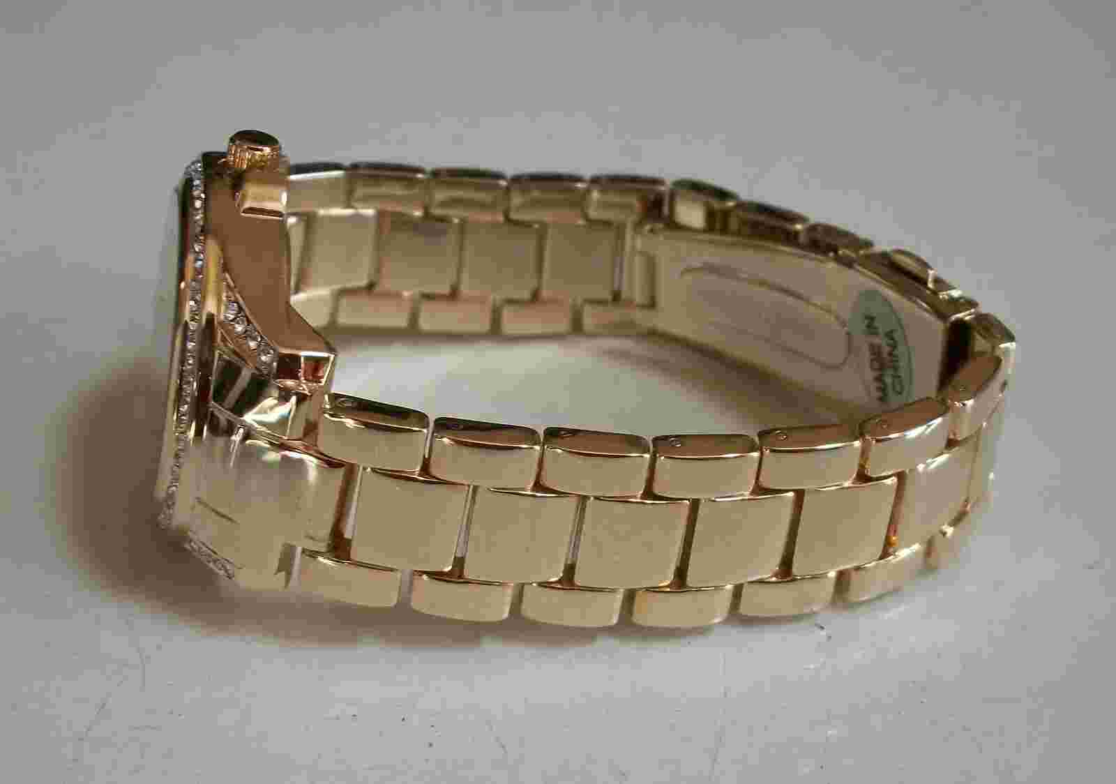 GOLD FINISH RHINESTONE WOMEN'S FASHION CASUAL PARTY WATCH