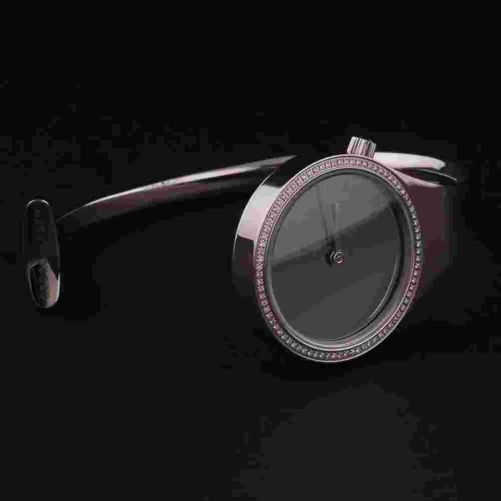 Georg Jensen Bangle Watch. Mirror. Diamonds. V2M-ST01. Vivianna Torun. NEW