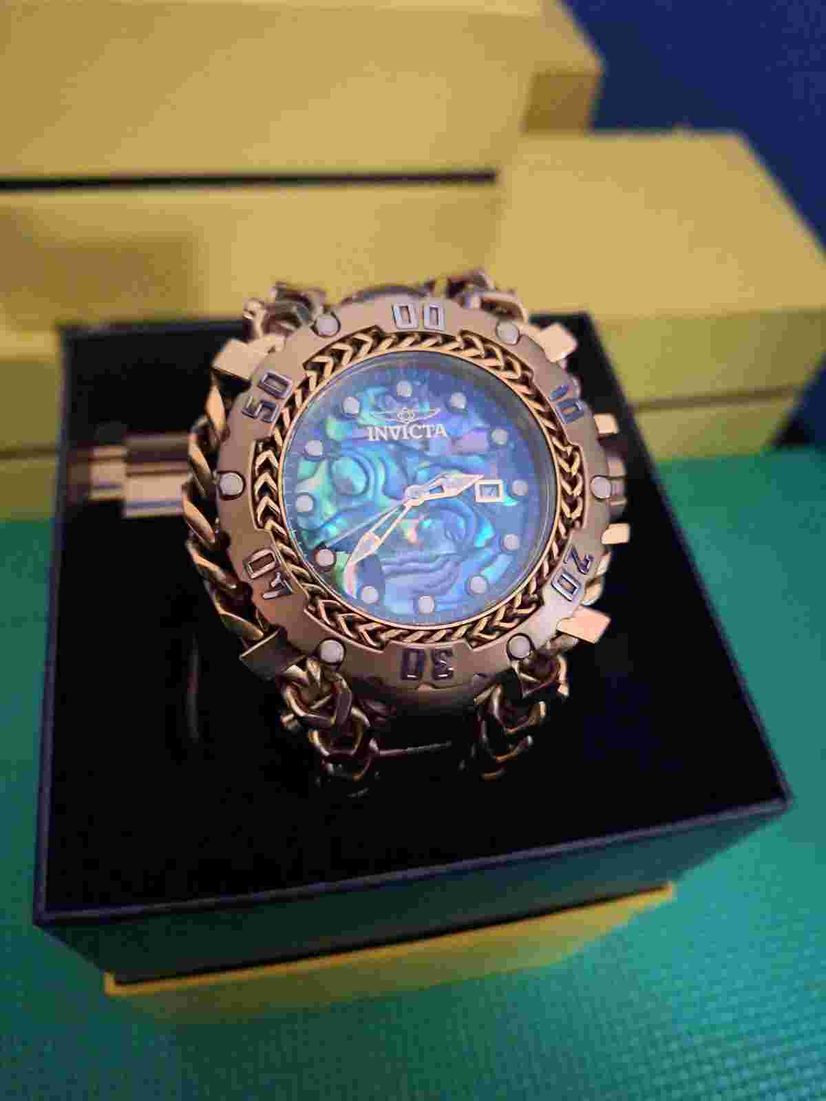 Invicta Gladiator Automatic Movement , All GOLD, Worn Once , Mint, RARE