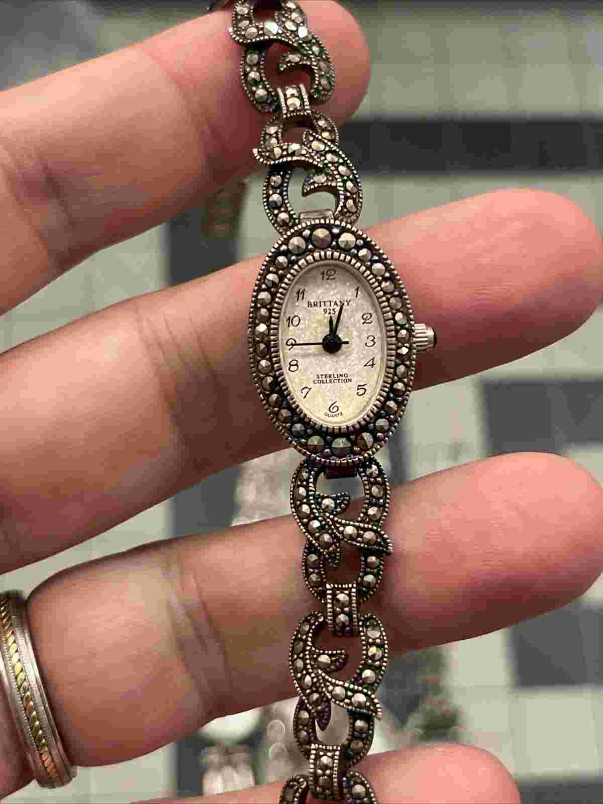 3 Ladies Sterling Marcasite Watches Brittany Glamour