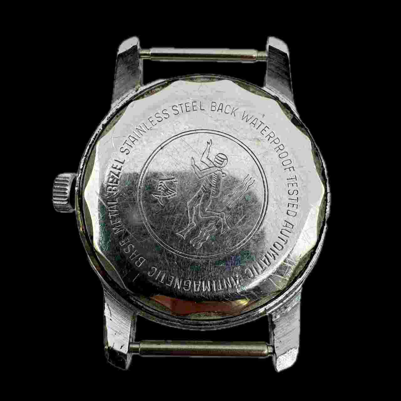 Vintage 35mm Orvin Diver Date Men's Automatic Wristwatch Swiss Steel & Chrome