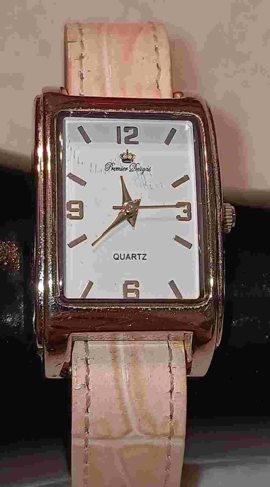 Premier Designs Women's Watch With 3 Bands - White,  Pink And Cream - No Battery