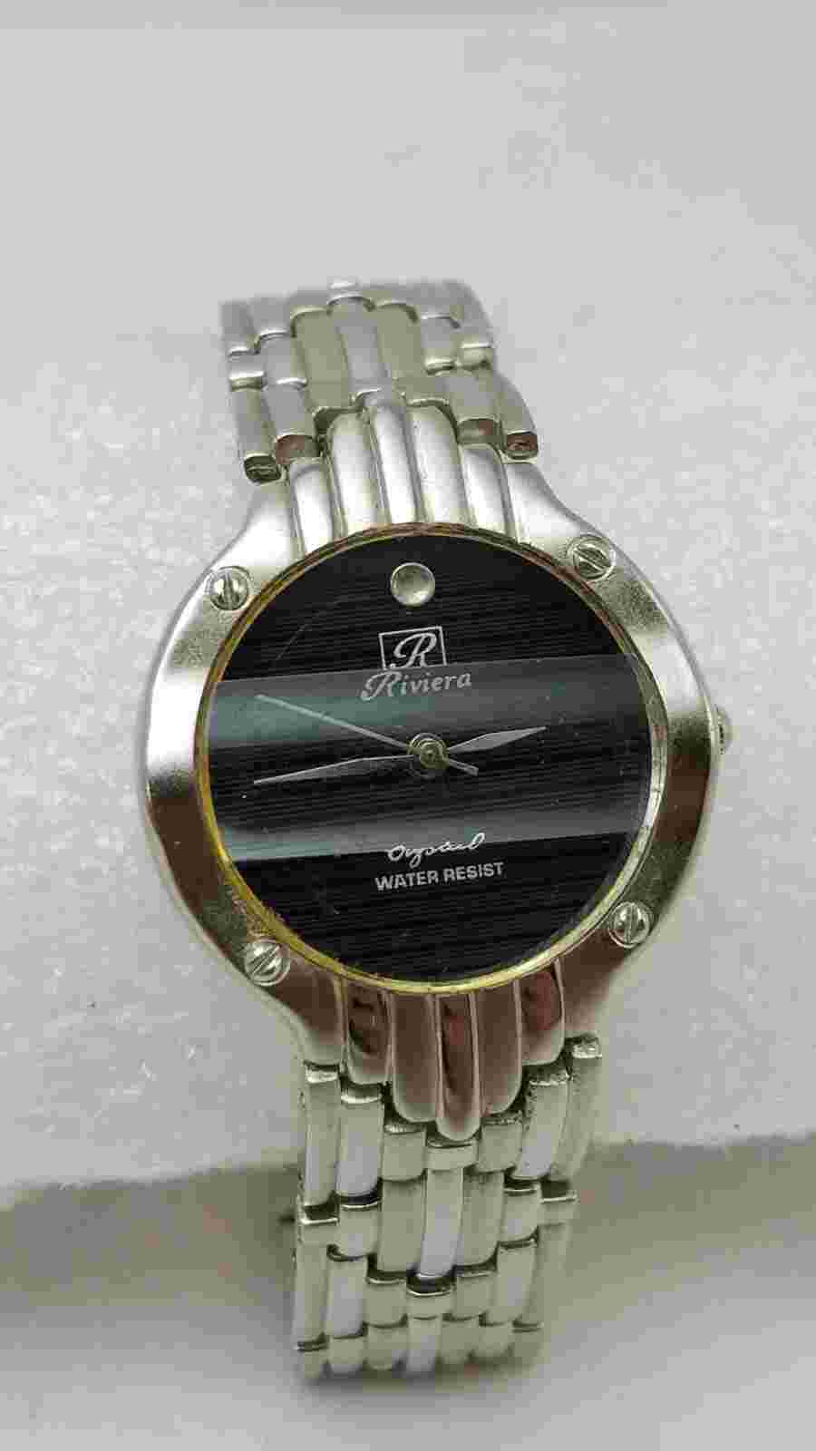 Women’s Riviera Quartz Silver Watch w/ Raised Crystal Glass - New Battery