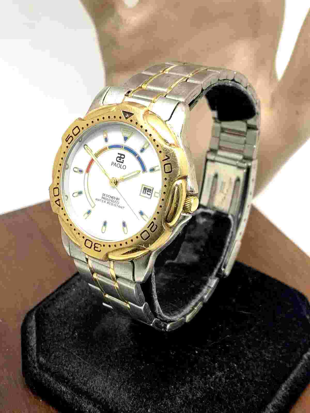 Paolo Gucci Men's Watch LPG237 Quartz White Dial Two Tone Stainless Steel 39mm