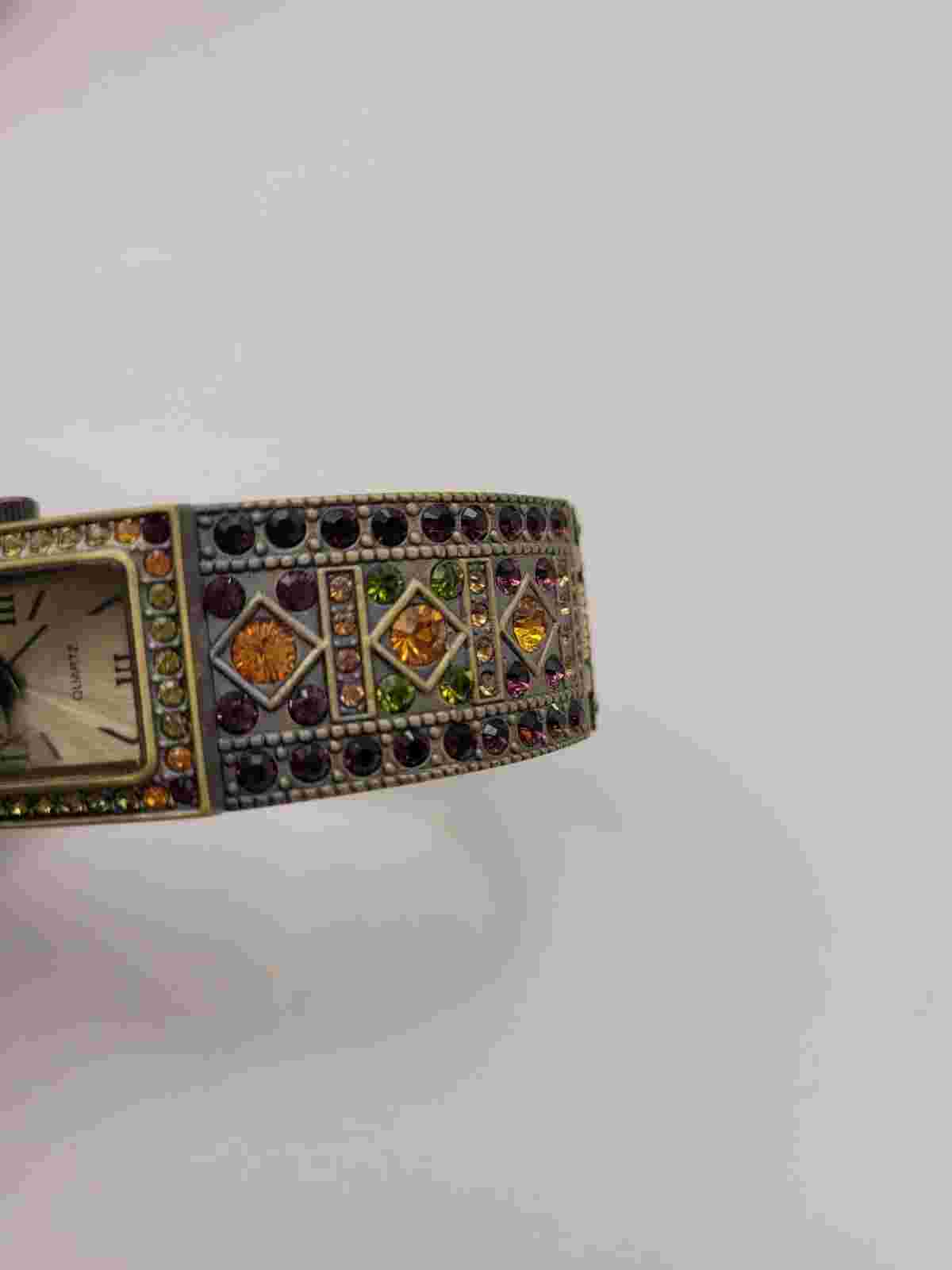 Heidi Daus Double Trouble 2 Pc Watch Set Topaz Amethyst Color Swarovski Crystals