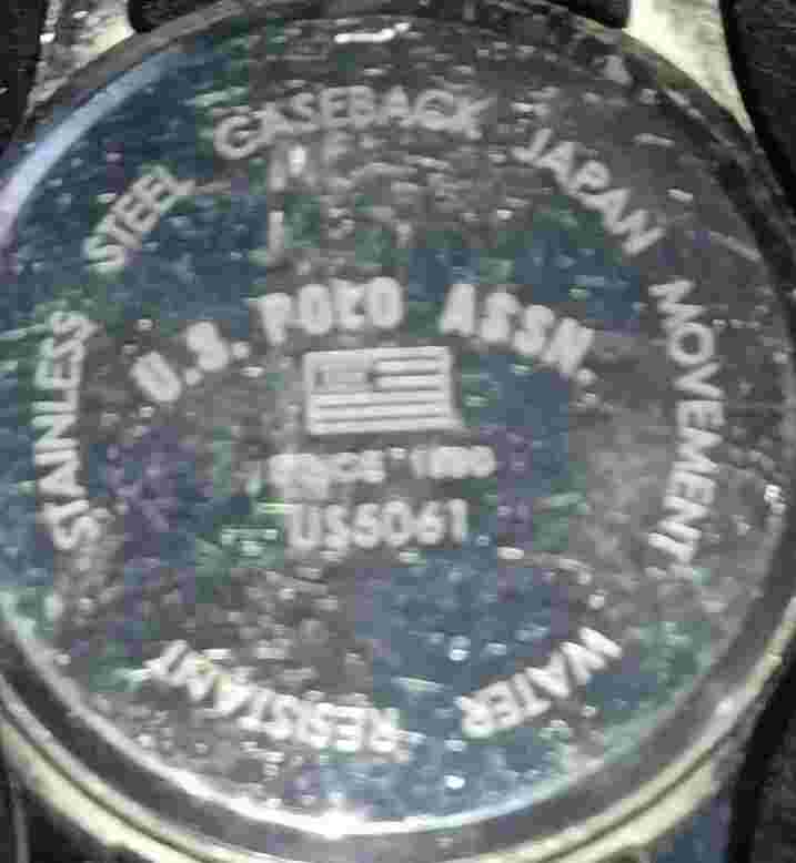 Analog wrist watch US Polo, black working early 2000s gunmetal silver date,...