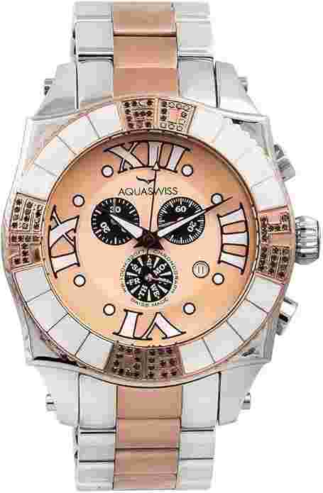 Aquasiss 62XGB003 Swissport Diamond Men's Chronograph Watch Two Tonel Case