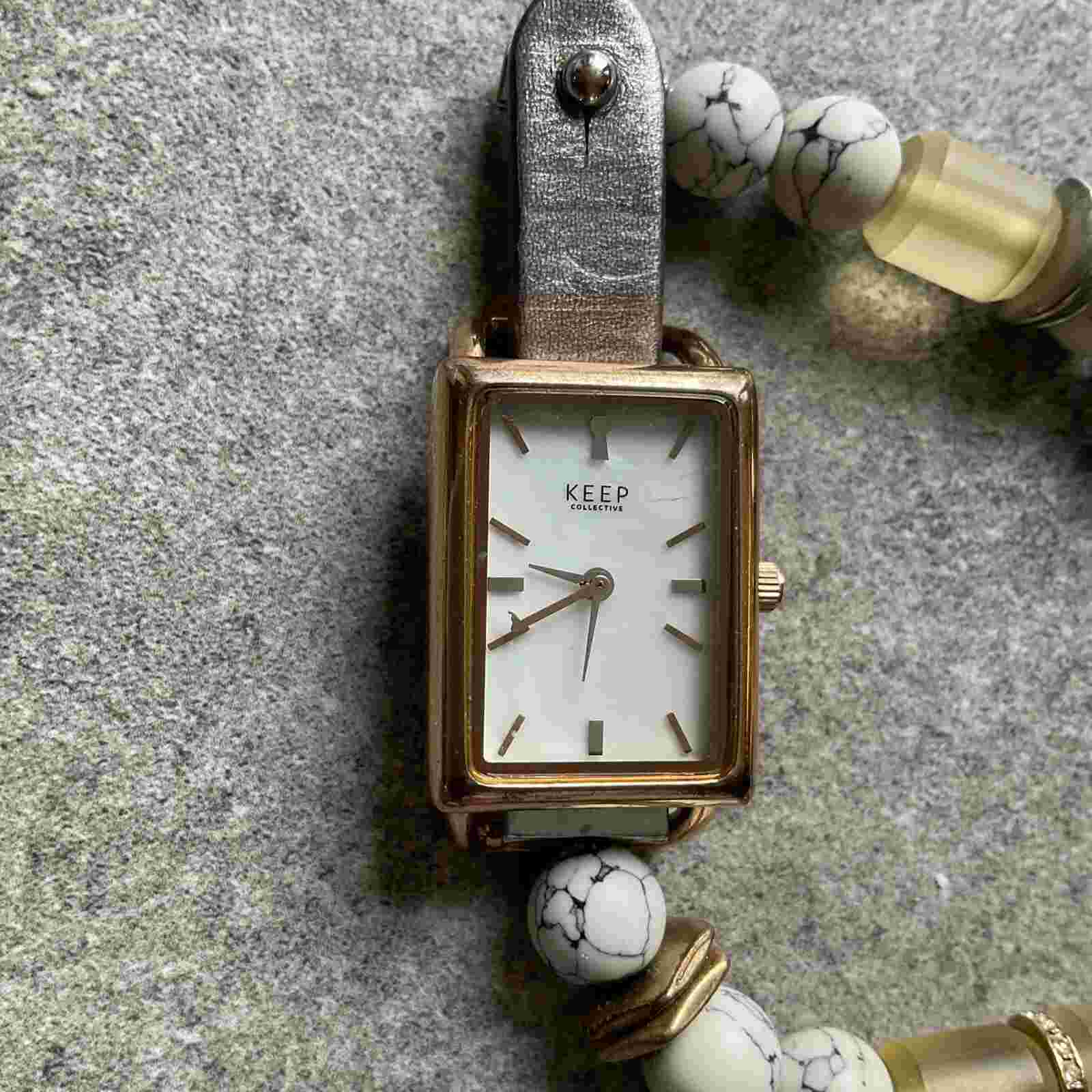 Beautiful Keep Collective Womens Watch MOP Dial And Beaded Bracelet Band A5
