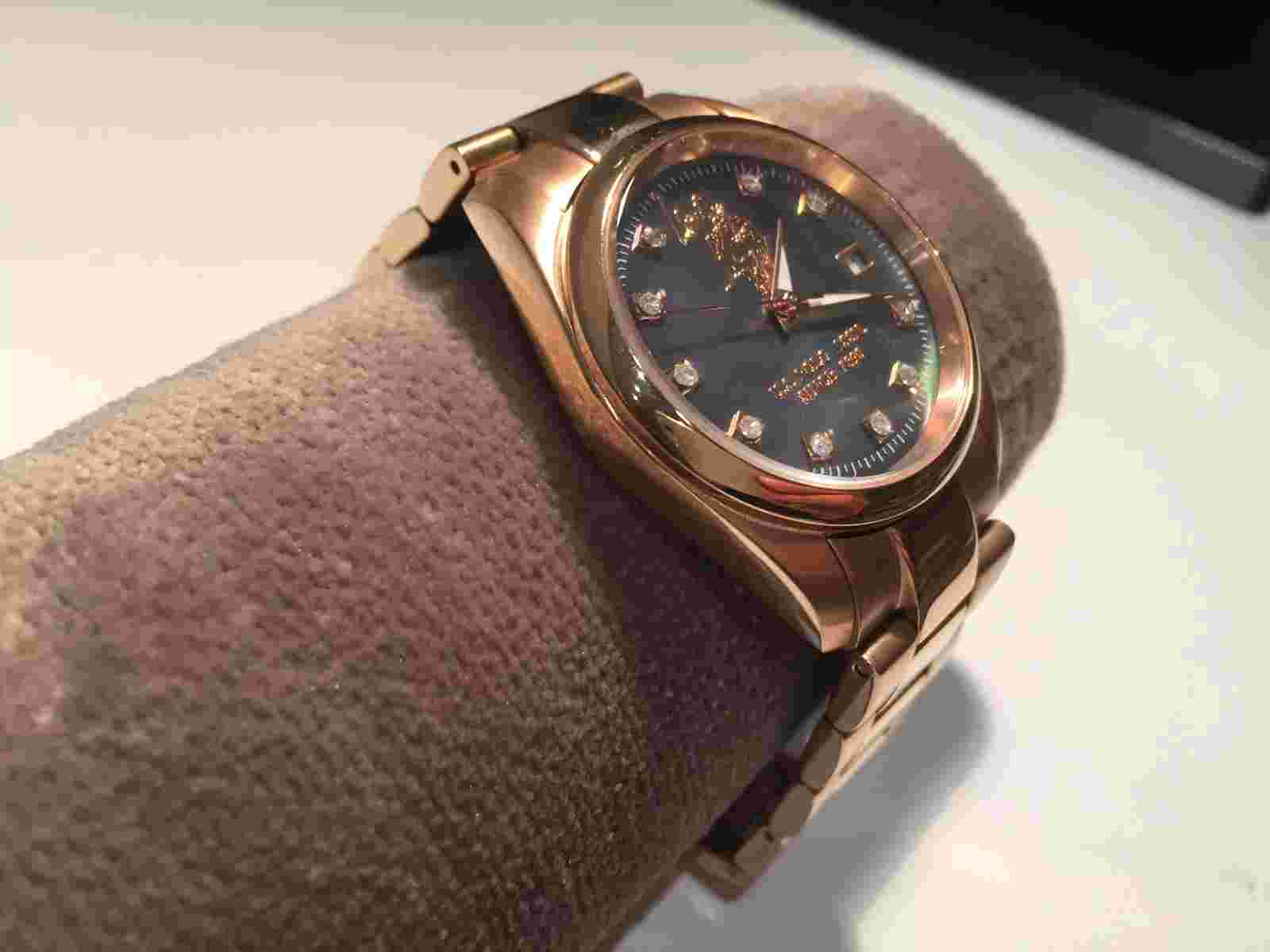 U.S. Polo Assn. Watch 35 Mm Golden Steel - Mother Of Pearl & Crystals