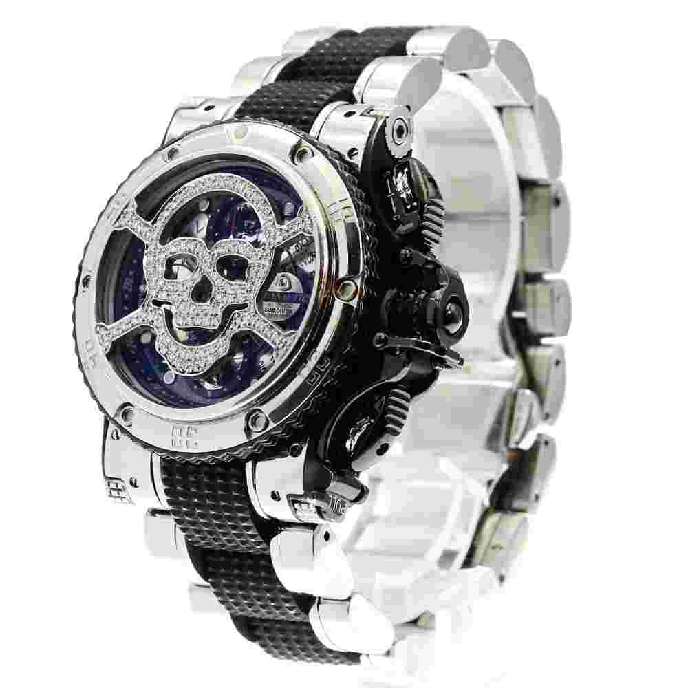 AQUANAUTIC Sub Commander Skull diamond Silver Dial Automatic Men's Watch_864781