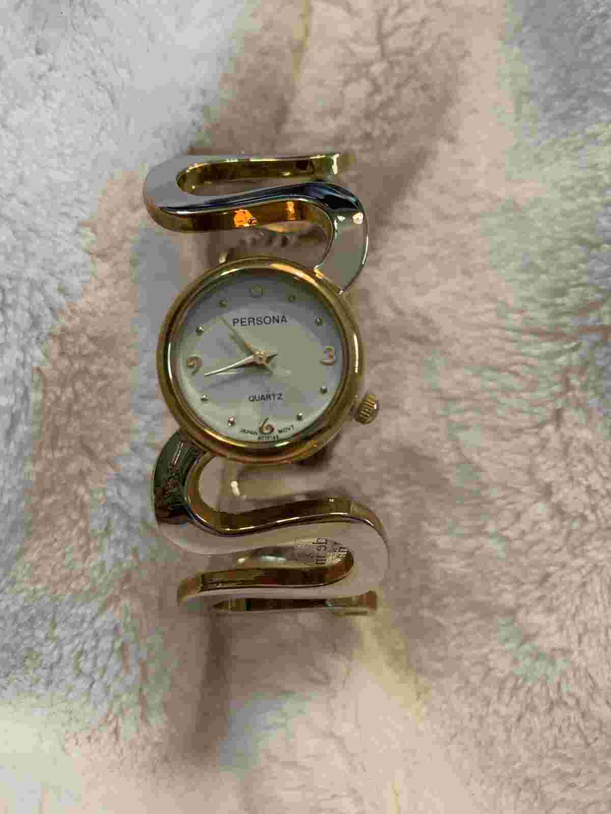 NEW Persona Gold Silver Two Tone Bangle Watch Ladies