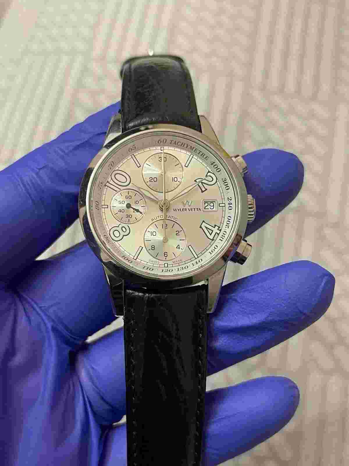 Wyler Vetta Automatic Chronograph Sapphire Crystal Valjoux 7750 39mm Swiss Made