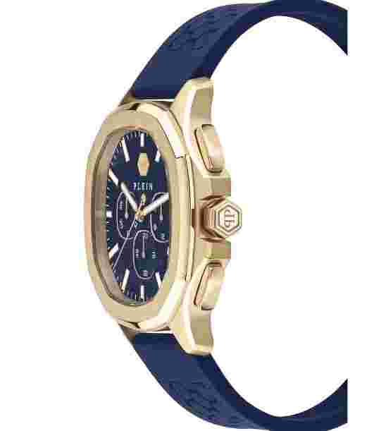 Philipp Plein Octagonal Chrono Blue Dial Blue Silicone Strap – PWSAA0323