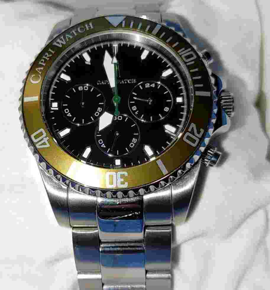 CAPRI Silvio Staiano Submariner Watch Miyota Japan Citizen Movt. SS 42mm