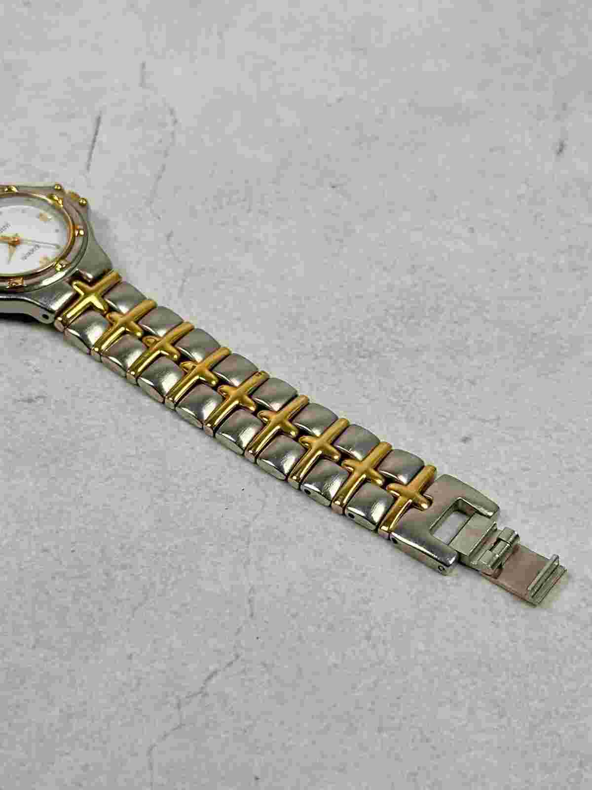 VTG Cardini Watch 27mm White Dial Round Two Tone Classic Elegant New Battery