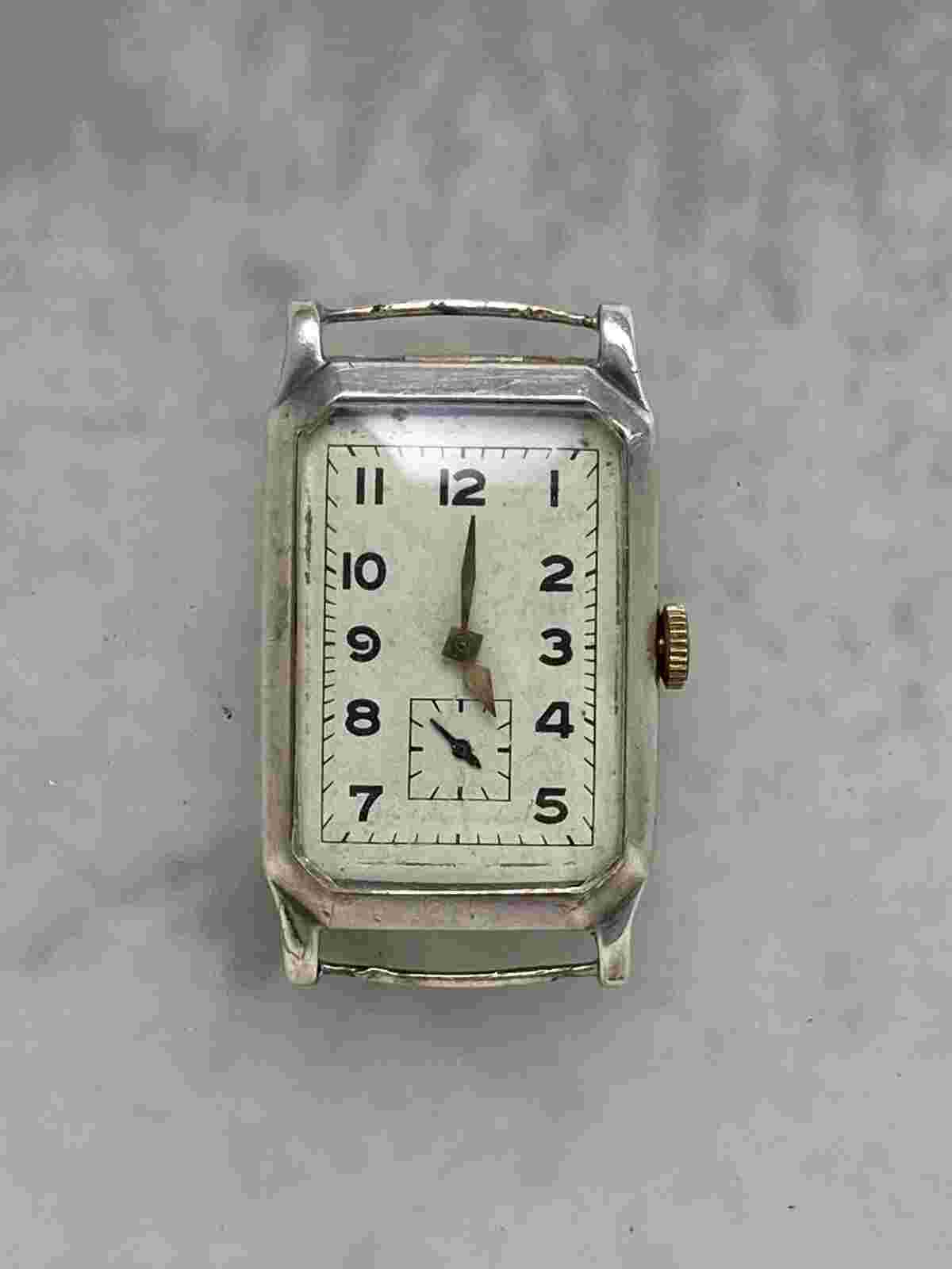 A Very Attractive J. W. Benson Silver Rectangular Watch Hallmarked 1937-38