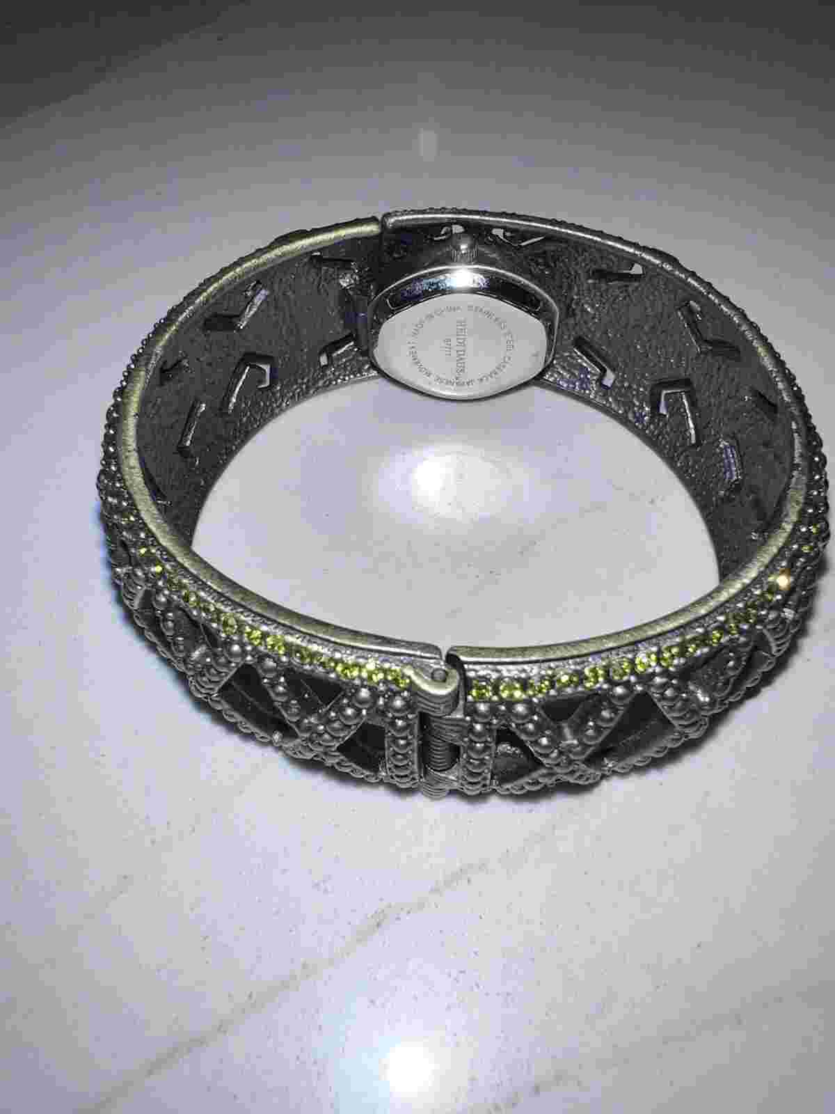 Heidi Daus Hidden Peek Watch in Bangle Bracelet Bronzetone  Multicolor Crystal