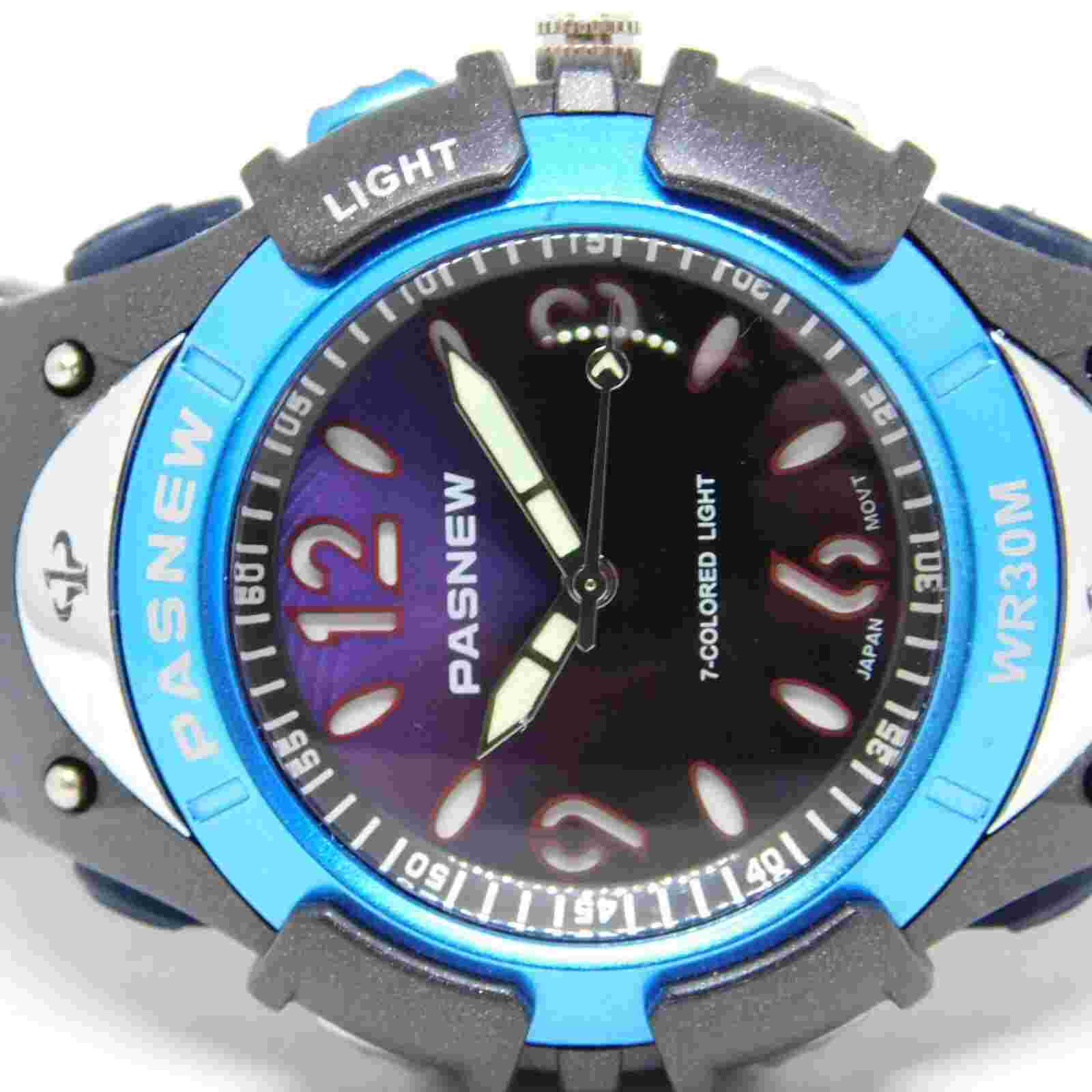 PASNEW PSE-316B Colored Quartz Analog Men's Fashion Watch New Battery