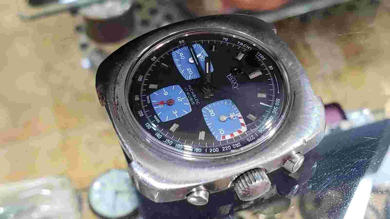 Rare Roxy Chronograph Valjoux Cal 7736 Mechanical Mens Watch