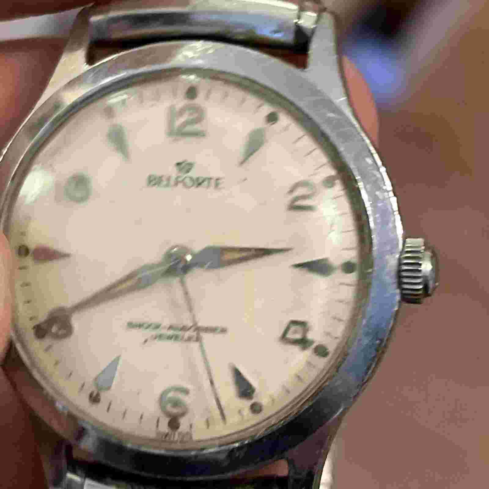 BELFORTE 35mm MANUAL WIND MODEL 11B25 17 Jewel SWISS Men's watch Work (#1486)