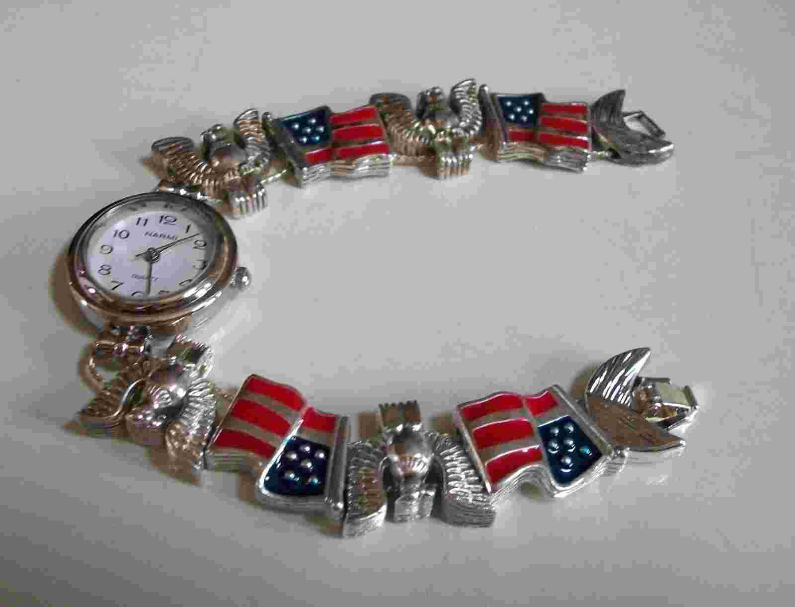 Women's Number Dial American USA Flag & Eagle Fashion Casual Party Wear Watch
